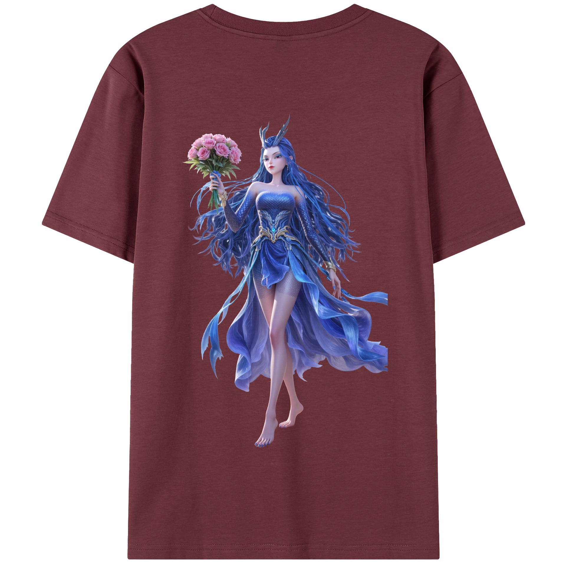（画像用） Ne Zha 2 ナタ 魔童の大暴れ 綿100％半袖Tシャツ（背面プリント）